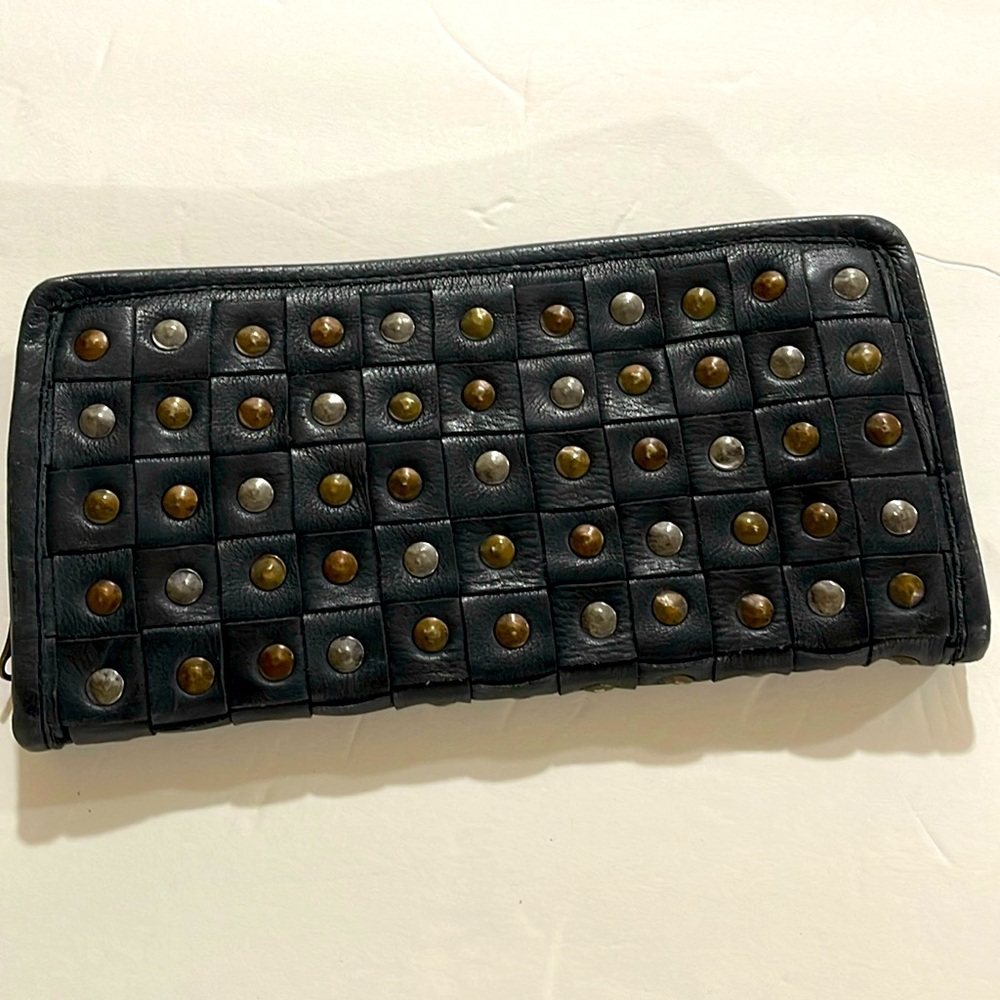 Viola Castellani  Studded leather wallet clutch